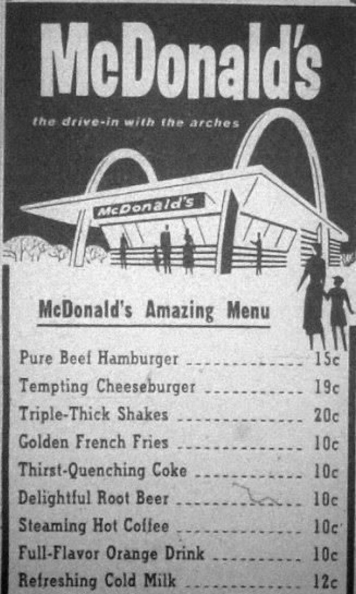 McDonald's Menu In 1960
