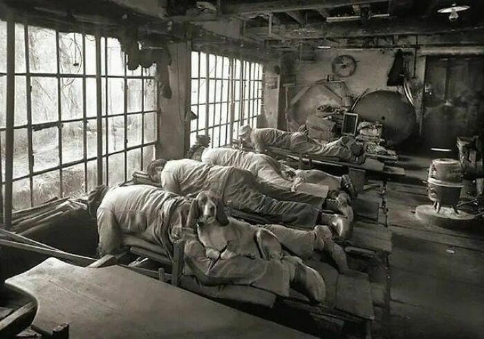 This Photo From 1902 Shows French Knife Grinders. They Would Work On Their Stomachs In Order To Save Their Backs From Being Hunched All Day. (France 1902)