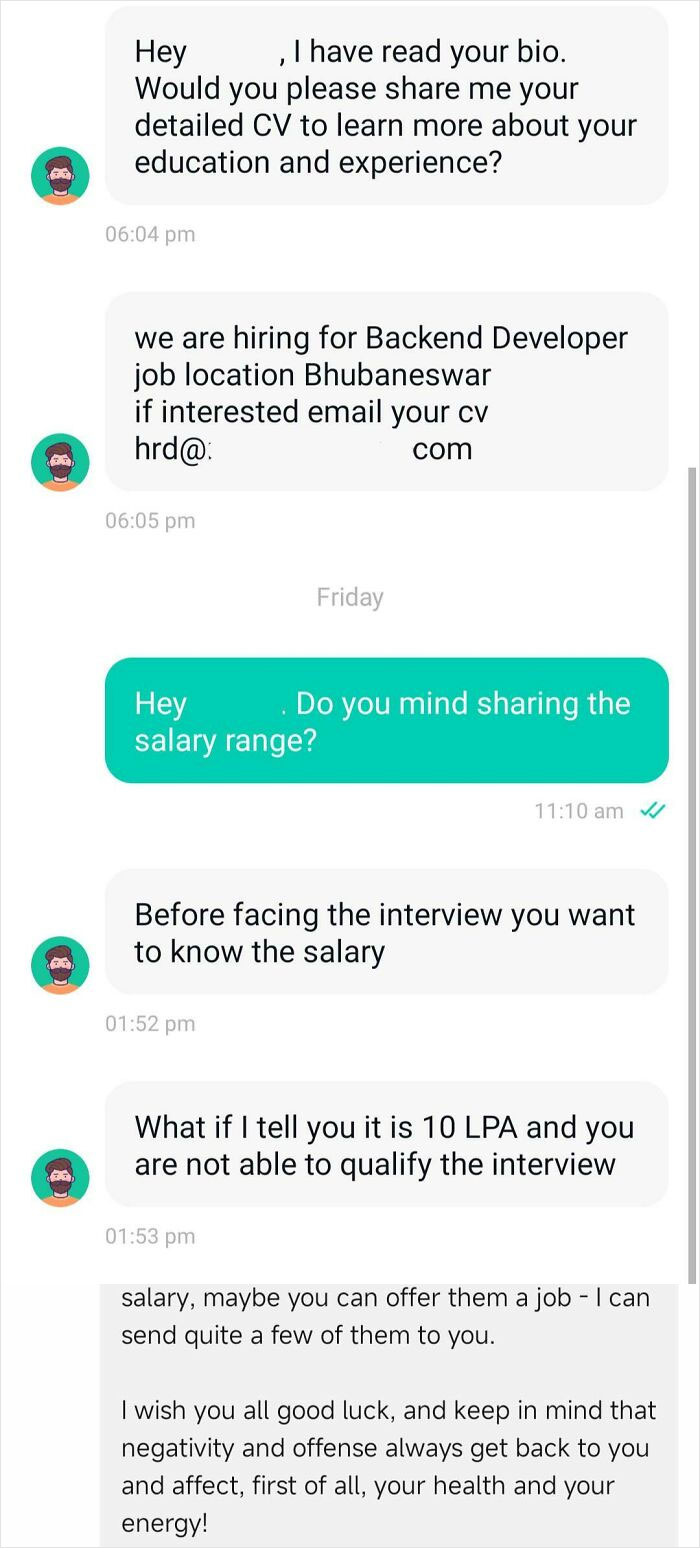 No Salary Discussions Before The Interview