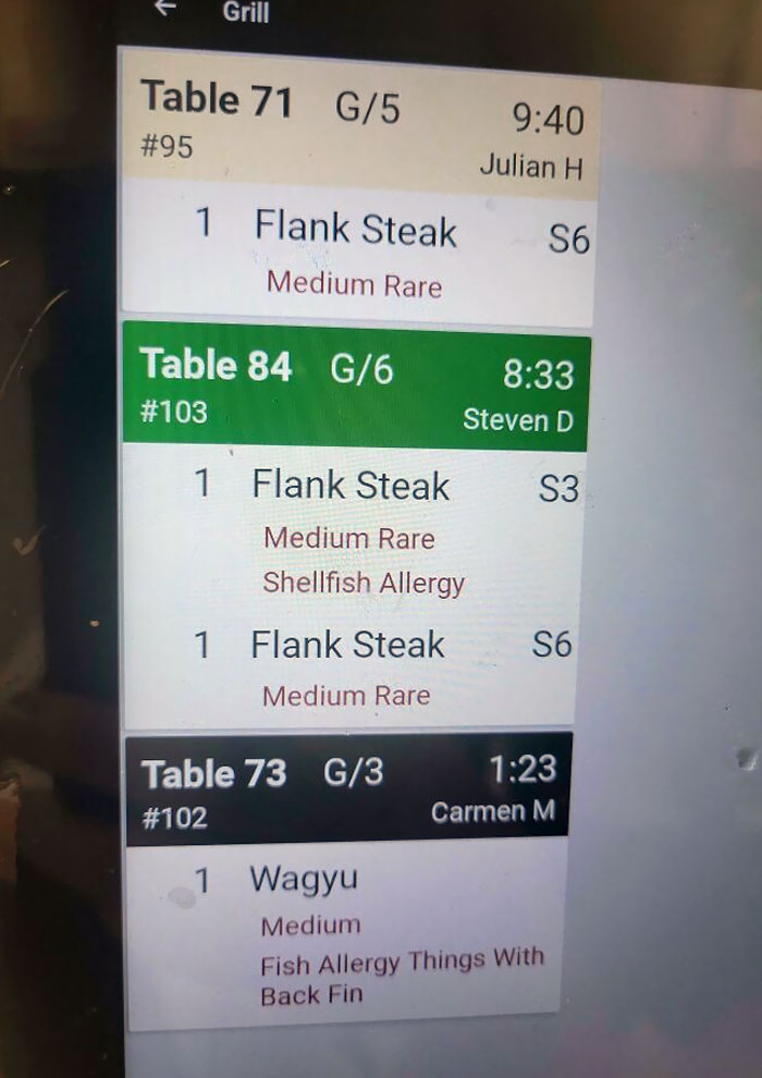 I Work In An Upscale Seafood Restaurant And Get Order Like This All Day