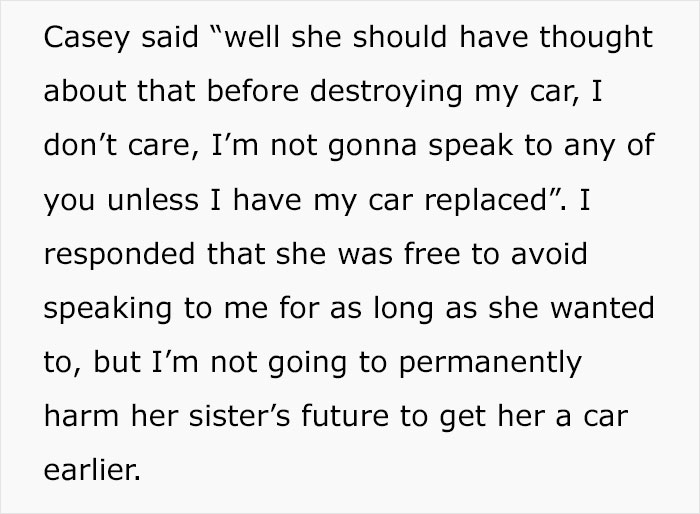 Girl Rejects Family’s Apology After Sister Wrecks Her Car, Gives Parents An Ultimatum Girl Rejects Family’s Apology After Sister Wrecks Her Car, Gives Parents An Ultimatum