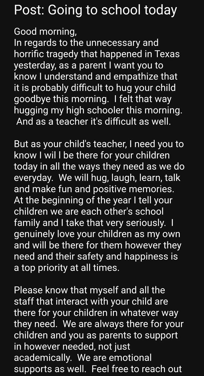 My Son's Teacher Is Literally The Best. This Is The Message She Sent Us All This Morning. Please Think About All The Teachers, Kids And Parents Today