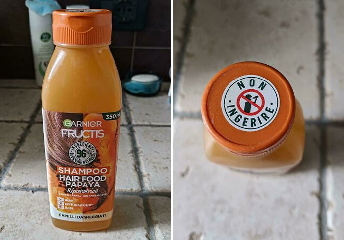 This Shampoo In Italy Looks So Much Like Orange Juice They Tell You Not To Drink It