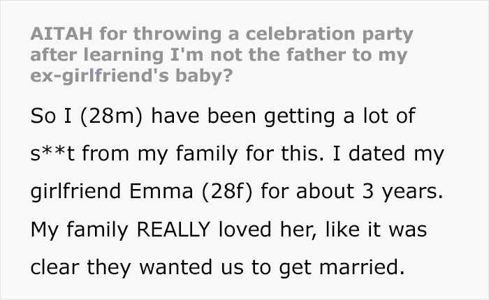 Man Finds Out Ex-GF's Baby Is Not His, Takes Heat From Family After He Throws Party To Celebrate Man Finds Out Ex-GF's Baby Is Not His, Takes Heat From Family After He Throws Party To Celebrate