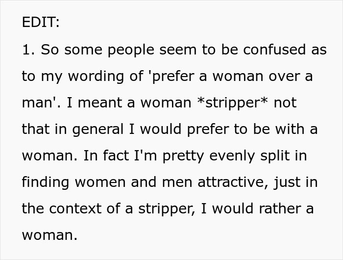 “Wouldn’t Explain How”: Man Upset His Fiancée Wants A Female Stripper At Her Bachelorette “Wouldn’t Explain How”: Man Upset His Fiancée Wants A Female Stripper At Her Bachelorette