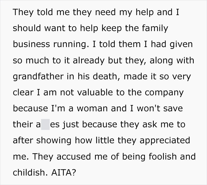 Men Laugh After Granddaughter Is Forced Out Of Business, Beg Her To Return As Everything Fails