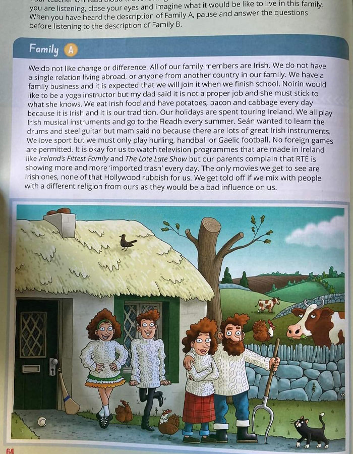 "Woke" Textbook's "Vile" Portrayal Of A Typical Irish Family Sparks Outrage