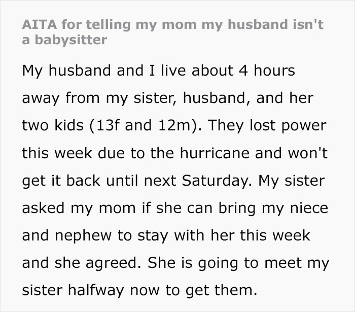 Grandma Hits The Roof After Daughter Blocks Her Plan To Dump Babysitting Duties On Son-In-Law Grandma Hits The Roof After Daughter Blocks Her Plan To Dump Babysitting Duties On Son-In-Law