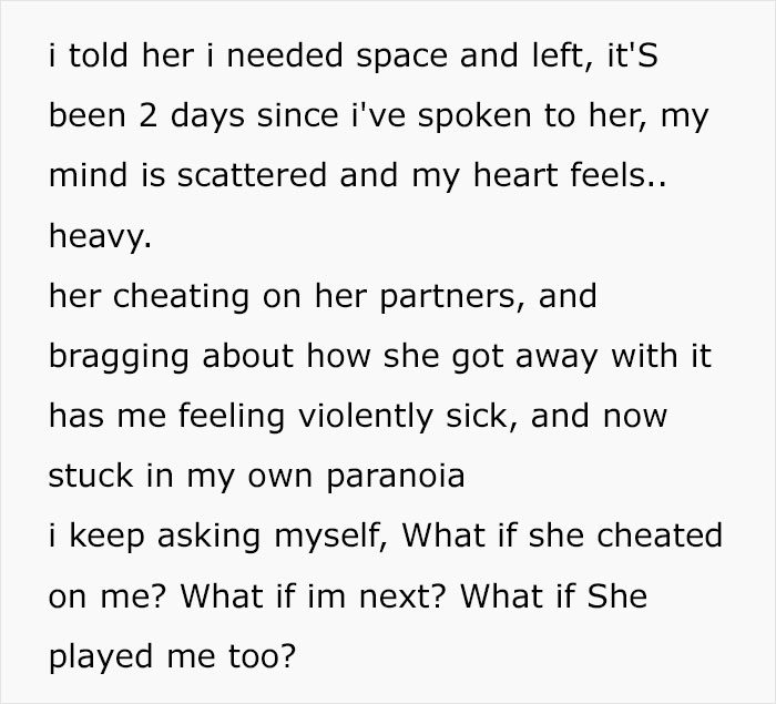 Woman Ends Up Single After She Drunkenly Brags About Being A Serial Cheater To Her Own Boyfriend Woman Ends Up Single After She Drunkenly Brags About Being A Serial Cheater To Her Own Boyfriend
