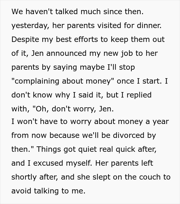 Man Threatens Wife With Divorce During Dinner With Her Parents, Watches It All Fall Apart 