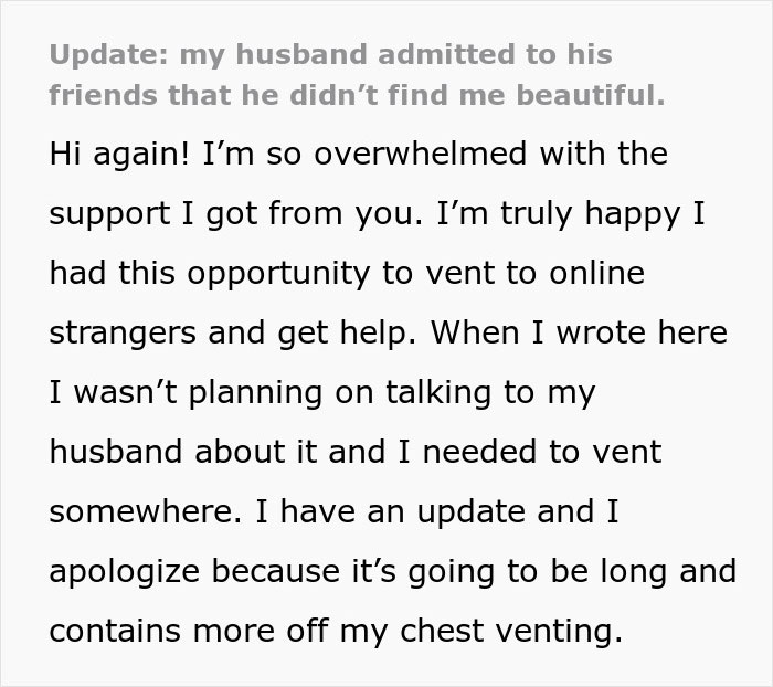 Newlywed Learns Husband Doesn’t Find Her Attractive After Eavesdropping On His Conversation Newlywed Learns Husband Doesn’t Find Her Attractive After Eavesdropping On His Conversation