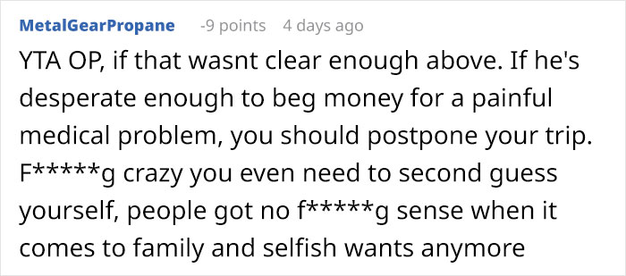 Man Demands Sister Cancel Her Trip To Pay $10k For His Surgery, Internet Gets Suspicious