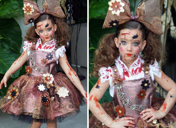 My Niece's Daughter Was Dressed As A Creepy Doll For Halloween