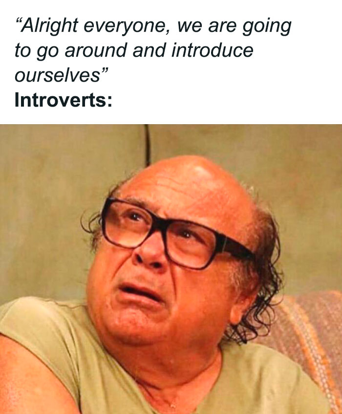 Man with glasses making a confused face representing introverts in funny and relatable memes about life as an introvert.