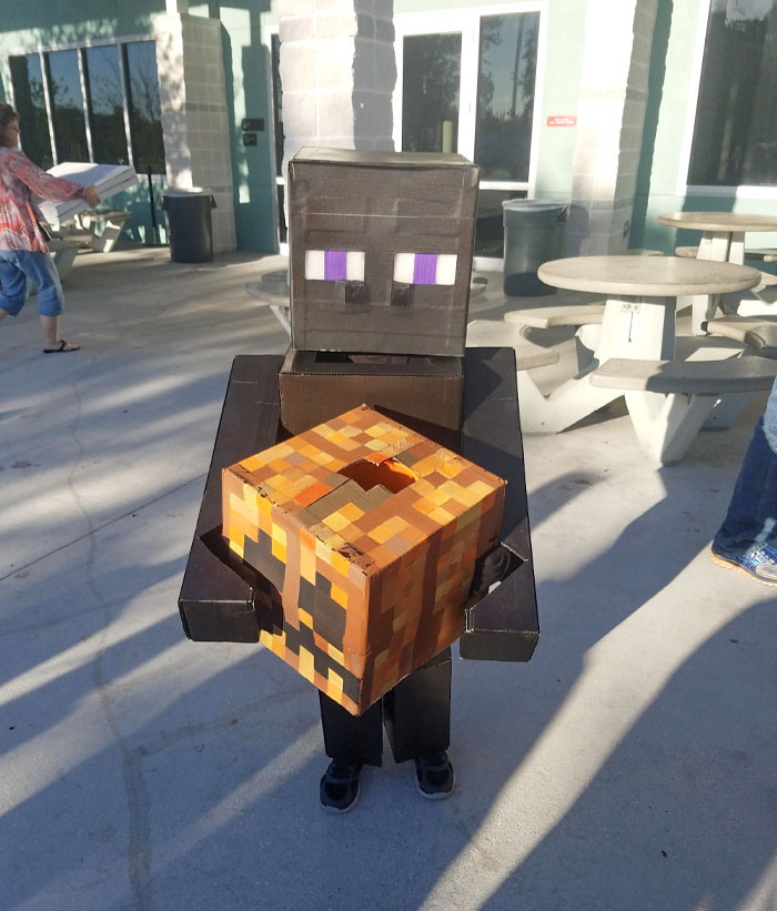 My 7-Year-Old Son Wanted To Be Enderman For Halloween