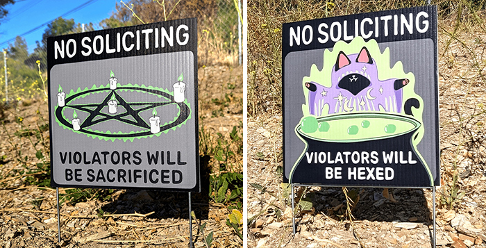 Halloween Themed No Soliciting Signs