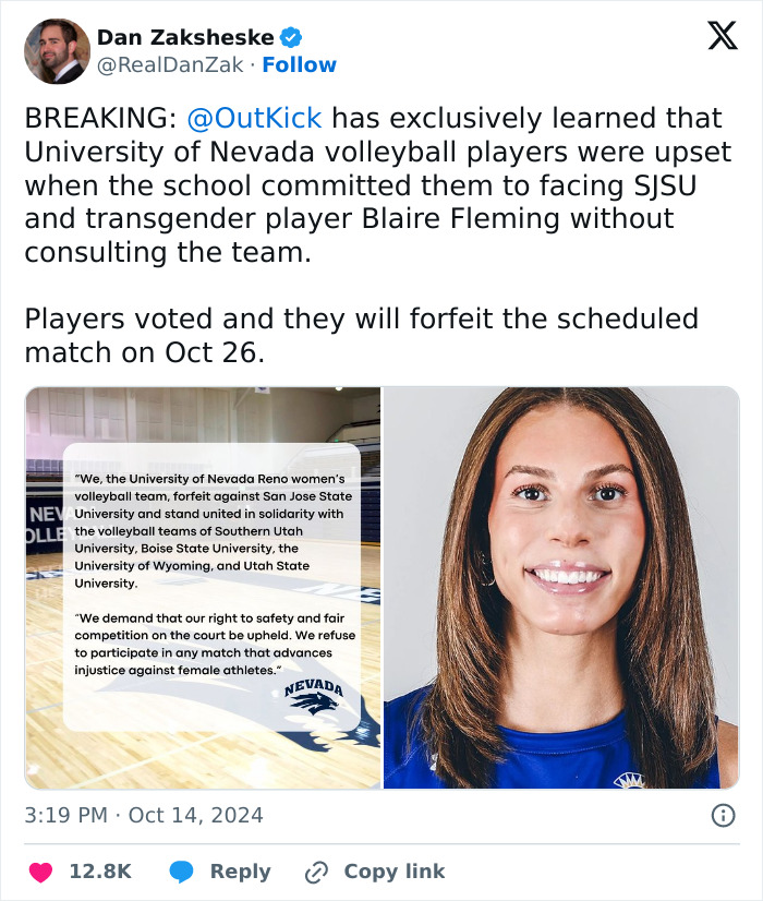 "They Have The Right To Refuse To Play": Women&rsquo;s Volleyball Team Forfeits Match Over Trans Rival