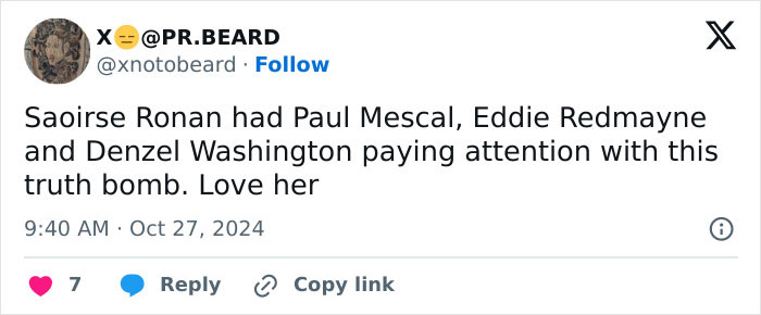 &ldquo;Men Need A Reminder&rdquo;: Saoirse Ronan Praised For Shutting Down Male Guests With Honest Remark