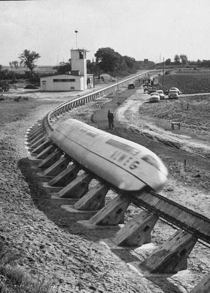 Alweg Monorail Train In Cologne, Germany, 1952