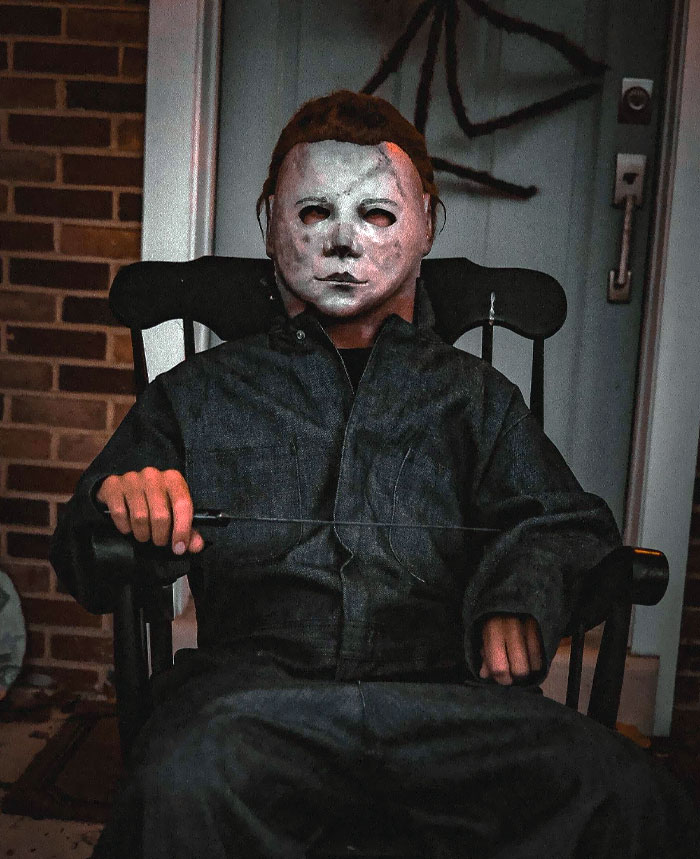 My Son Handing Out Candy For Halloween