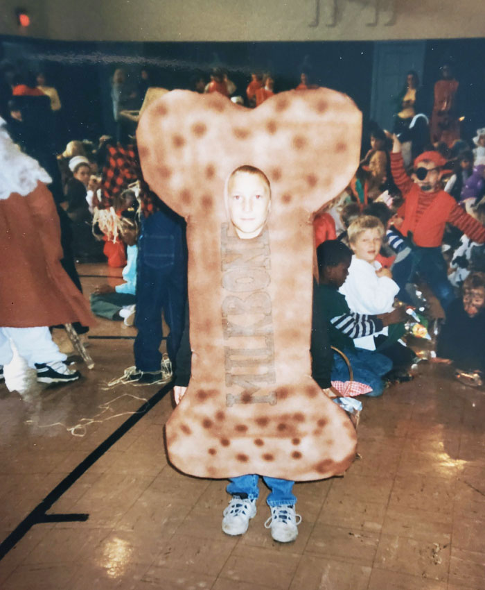 Halloween 1998 When I Thought Dressing As A Giant Milkbone Would Make Dogs Like Me