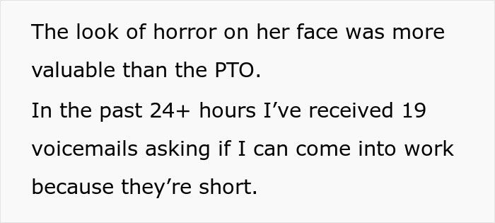 "The Look Of Horror On Her Face": Boss Is Shocked Her Ultimatum Didn't Work