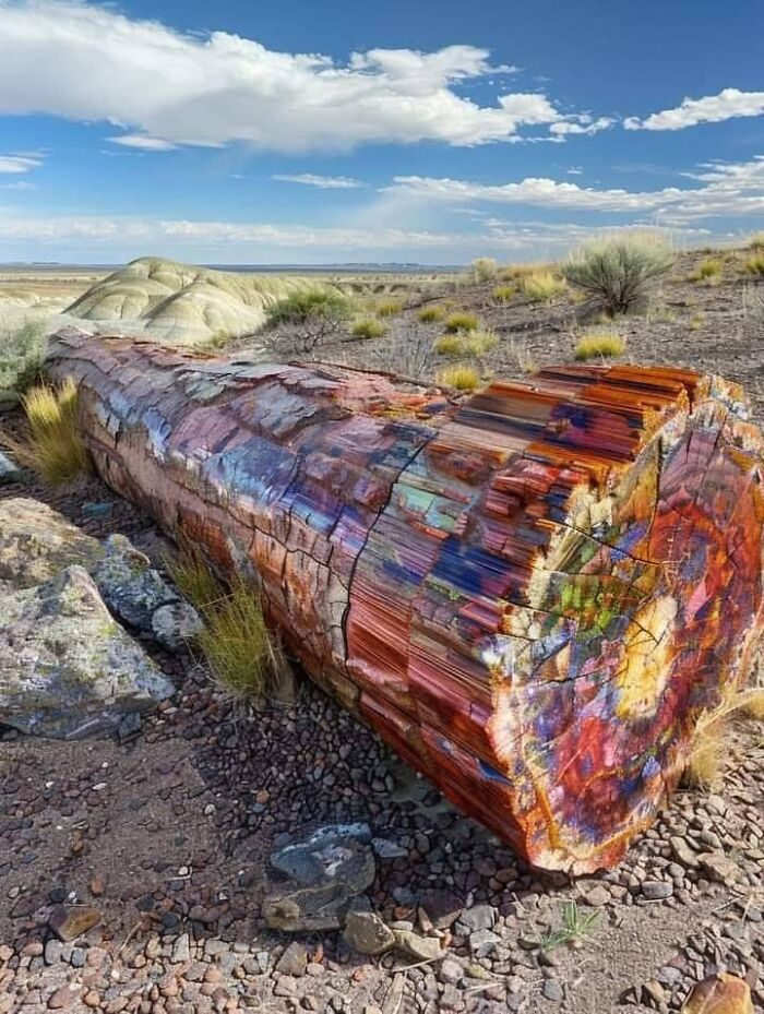 El Parque Nacional del Bosque Petrificado, situado en el noreste de Arizona, es un impresionante paisaje repleto de antiguos árboles fosilizados, coloridas vistas del desierto y formaciones geológicas únicas.
