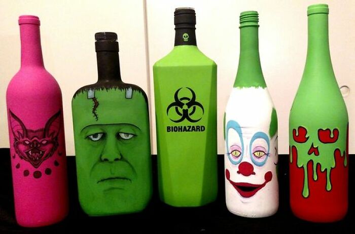 Some Of The Bottles And Jars I Have Painted Over The Years