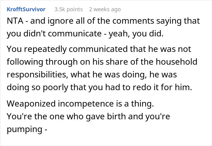 Man Faces The Consequences Of His Weaponized Incompetence He Used Against His Postpartum Wife Man Faces The Consequences Of His Weaponized Incompetence He Used Against His Postpartum Wife