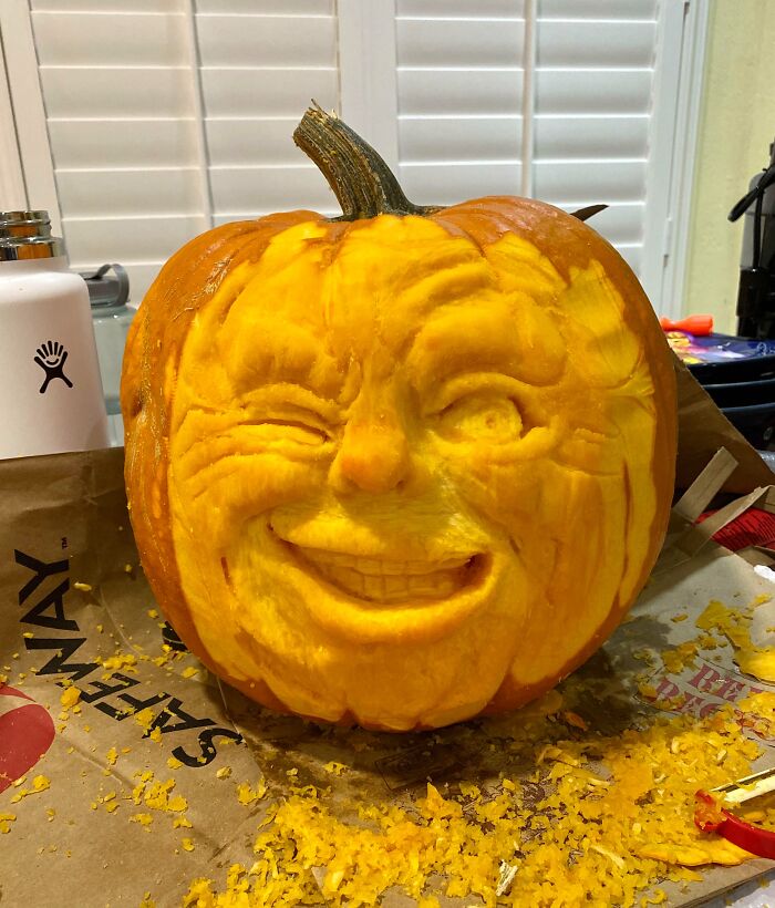 Got Inspired And Wanted To Give It A Shot At Pumpkin Carving! How'd I Do?