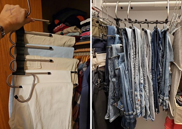  We Understand Every One Of Your 10 Pairs Of Denims Are Different, So We Suggest Getting This Space Saving Hanger Instead Of Throwing Them Out For Space