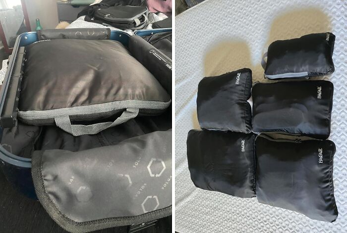  Compression Packing Cubes Nearly Doubles The Amount Of Things You Can Stuff In Your Suitcase. We Can't Promise Anything About The Weight Though...