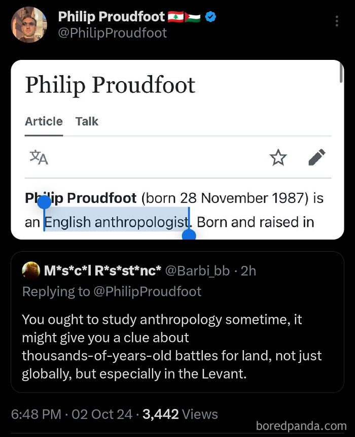 Twitter exchange showing a hilarious case where people online didn’t know who they were speaking to.