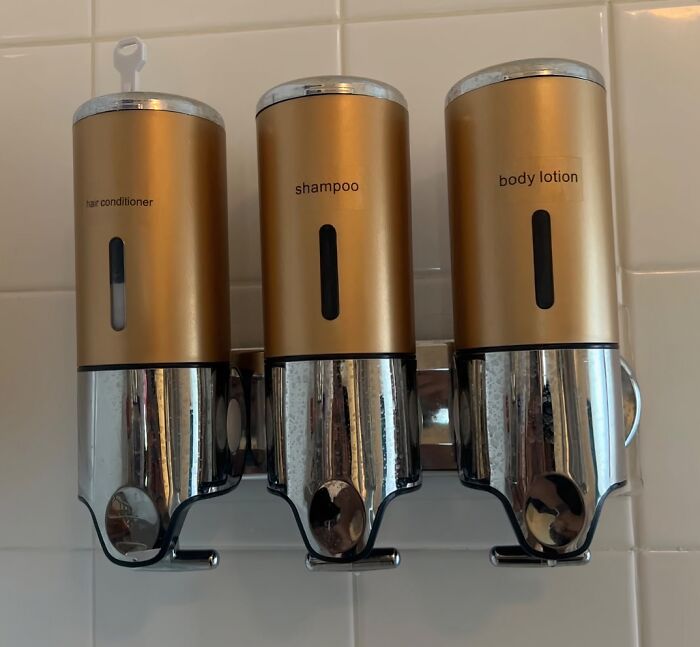 Forget About All The Unsightly Plastic Bottles Hogging Shower Space When You Install This Handy Soap, Shampoo And Conditioner Dispenser