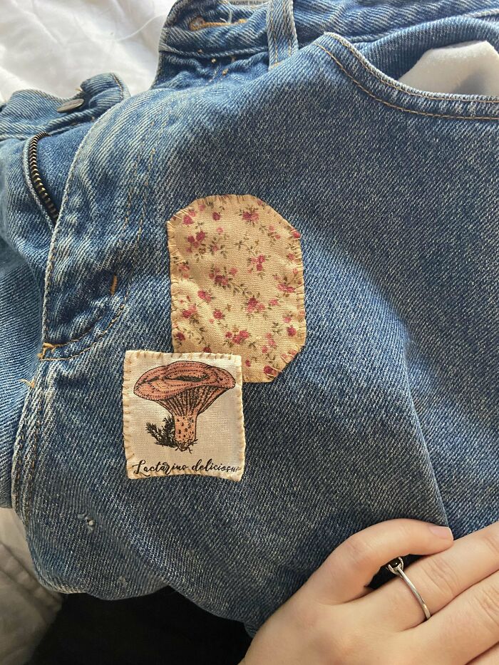 Patched Jeans After Rabbit Attack