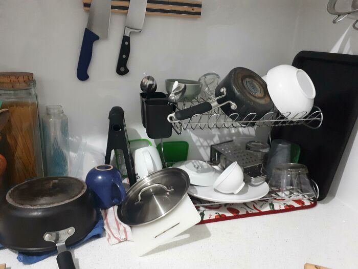 How My Partner Stacks The Dishes To Dry