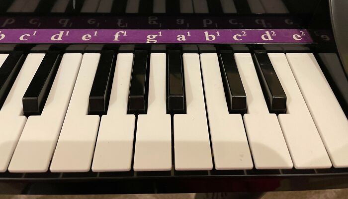 My Daughter's Toy Piano Key Labeling