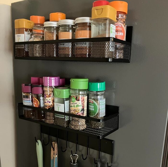 Turn Your Fridge Into A Flavor Command Center With This Stick-On Magnetic Spice Rack 