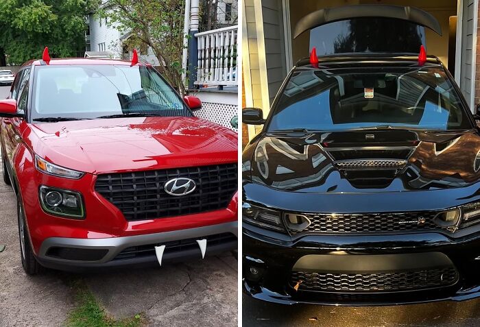 Your Car's Got A Little Devil On Its Shoulder With These Tiny Devil Horns 