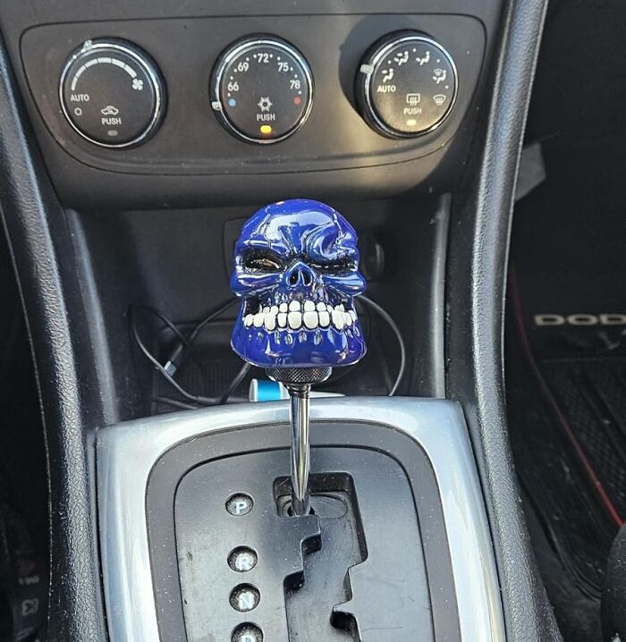 Shift Your Ride Into Killer Mode With These Blue Skull Gear Shift Knobs That Are To Die For