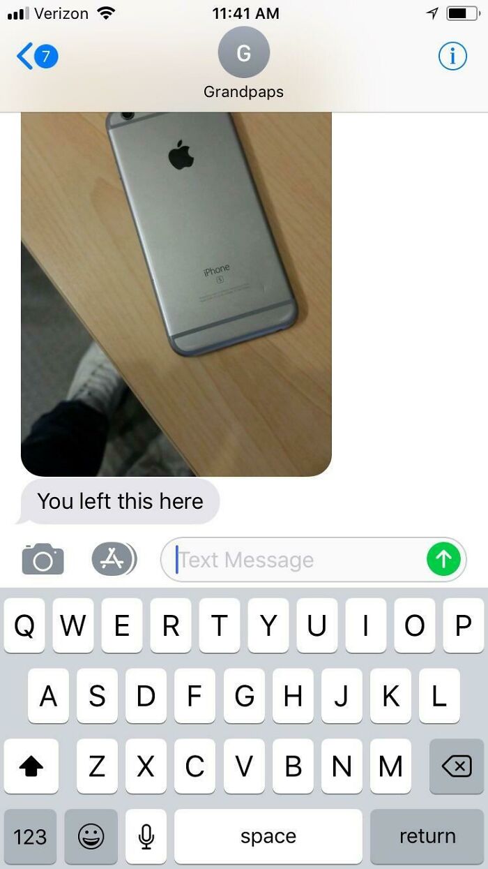 Grandpa Just Learned How To Text Photos...he Still Has Some Logistics To Think Through