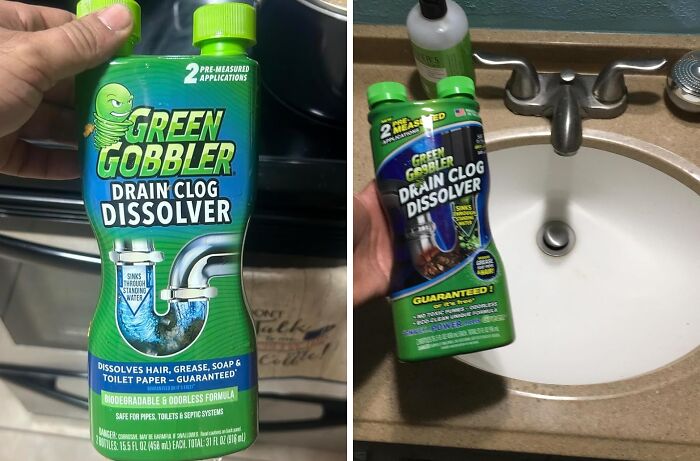  Green Gobbler Liquid Hair Drain Clog Remover - This Powerful Potion Dissolves Hair And Grease, Restoring Your Pipes To Their Former Flowing Glory