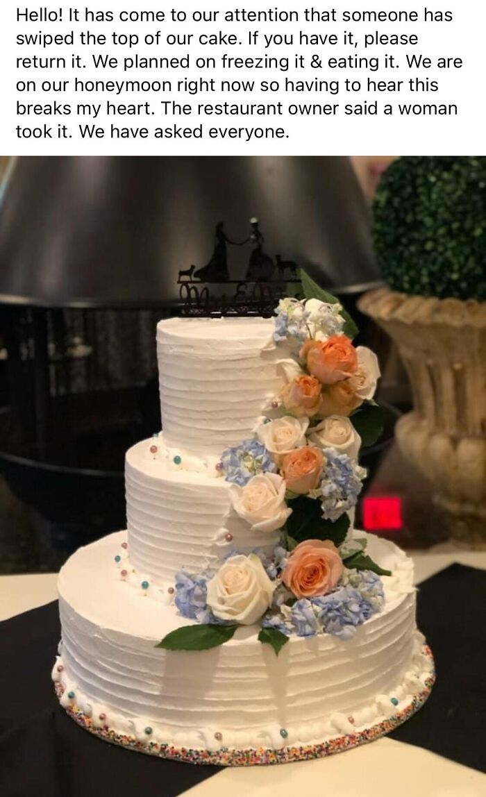 Stealing The Top Layer Of A Wedding Cake