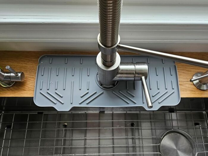 Leaky Faucet Got You Down? This Clever Silicone Faucet Handle Drip Catcher Tray Mat Is The Unsung Hero That Catches Those Pesky Drips And Keeps Your Sink Area Spotless