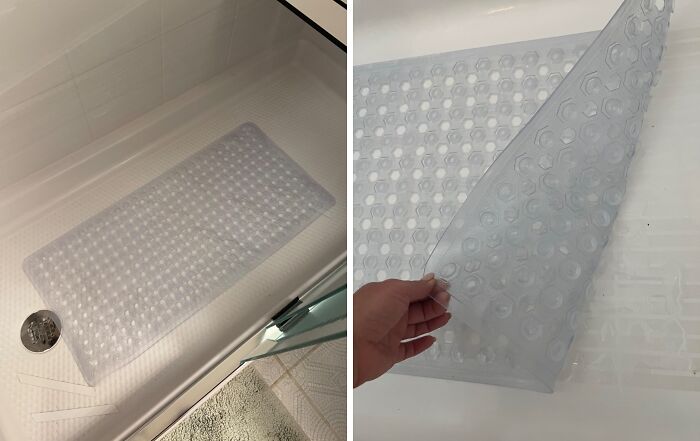 So You Can Finally Stop Performing An Involuntary Slip 'N Slide Every Time You Step Out Of The Shower, This Bath Tub Or Shower Mat With Suction Is The Practical Solution