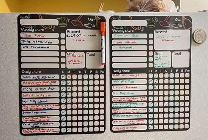 Keep Your Household On Track With A Dash Of Magnetism - The Magnetic Dry Erase Chore Board Is A Master Organizer That Attracts Helpers And Makes Chores A Breeze