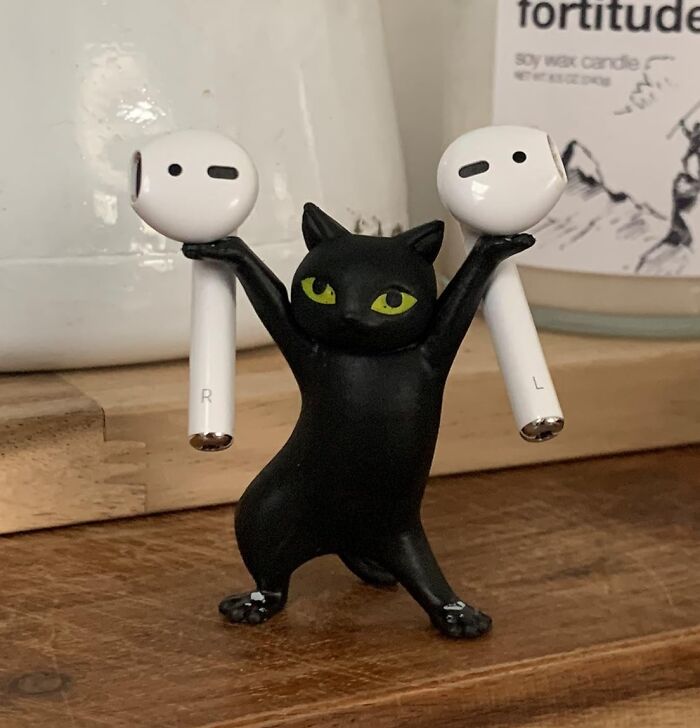 Groove To The Beat With Your AirPods Nestled In This Funky Dancing Cat Airpod Holder - Purr-Fectly Adorable And Totally Functional!