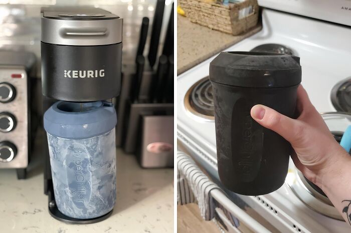 Innovative kitchen tools including a Keurig coffee maker and a hand-held blender demonstrating kitchen logic gone wild.