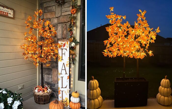 This Artificial Lighted Maple Tree Is A Tree-Mendous Addition To Your Yard This Fall