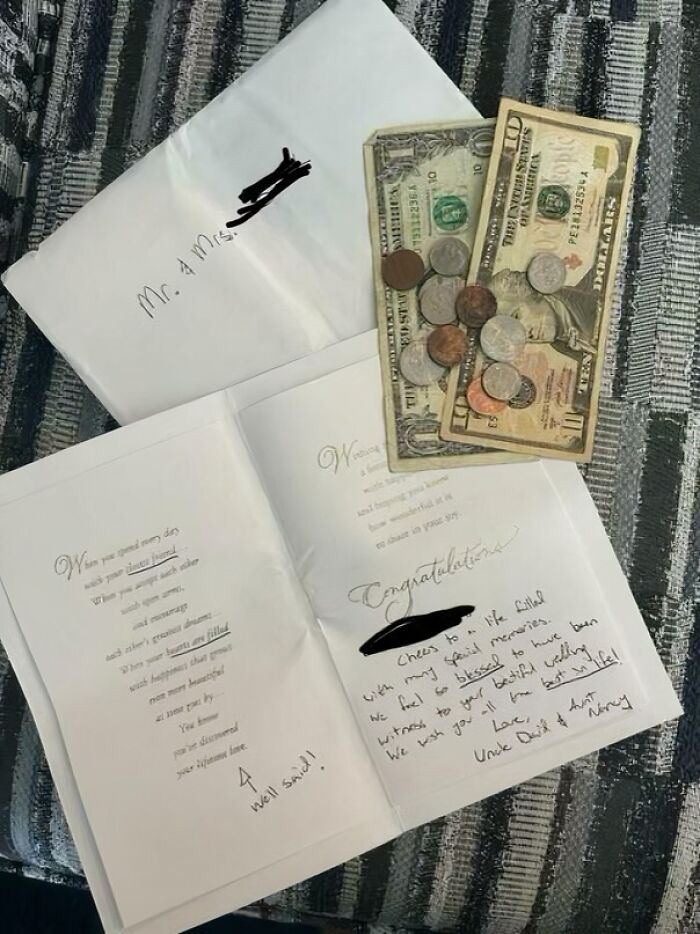 The Random Couple Who Crashed My Sister's Wedding Left A Card With $11.54 Inside